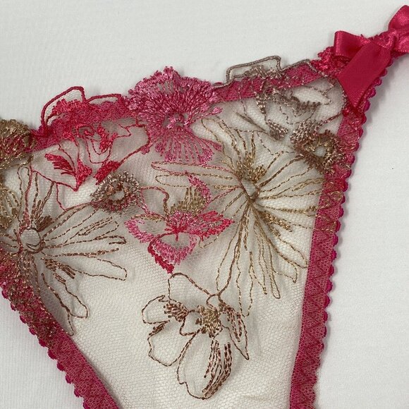 Agent Provocateur Zuri Pink Gold Thong AP4 Large NWT - Picture 6 of 7